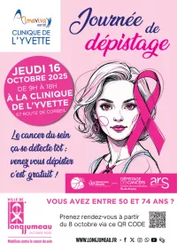 OCTOBRE ROSE 2025 - VOTRE SANTE N'ATTEND PAS : FAITES-VOUS DEPISTER A LA CLINIQUE DE L'YVETTE !
