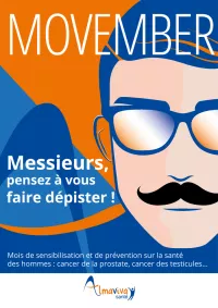 MOVEMBER : Après Octobre Rose, place à MOVEMBER, le mois de sensibilisation et de prévention pour la santé des hommes : cancer de la prostate, cancer des testicules.